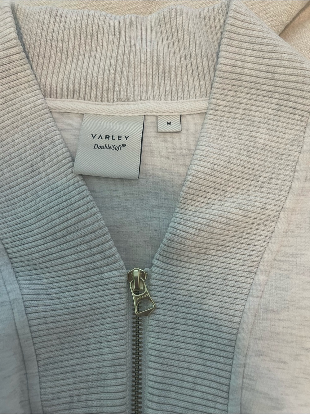 Varley Light Gray Quarter-Zip Pullover Sweater - Picture 3 of 5